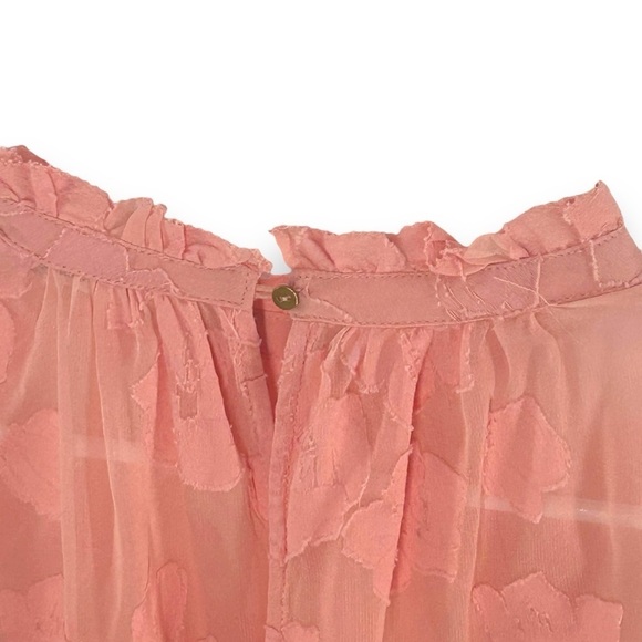 Ulla Johnson Sandrine Floral Jacquard Ruffle Neck Blouse Women's Size 6 - Picture 4 of 8